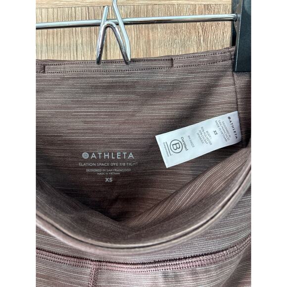 Athleta High Rise Jacquard 7/8 Stretch Leggings Tan Brown Size XS - Picture 5 of 5